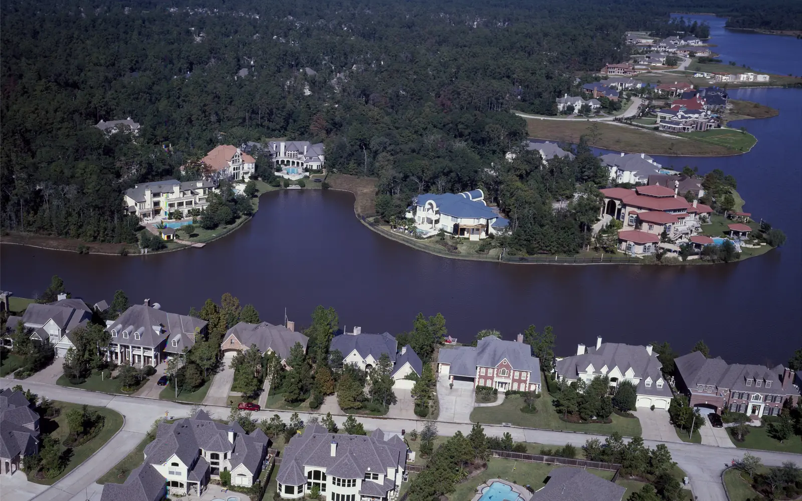 Aerial view of a suburb near Houston, Texas